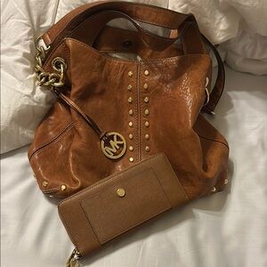 Michael Kors Brown Leather Tote Bag